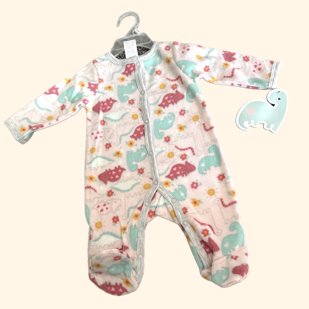 Little Beginnings Girls Dinosaur Sleeper   Sz 0-3 m